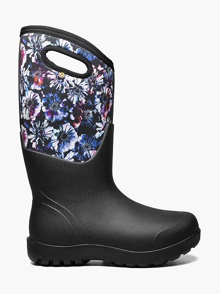 BOGS Boots Deutschland - Neo-Classic Real Flower Farmstiefel Damen Schwarz Multi DE70318